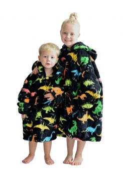 Fleece deken kind met mouwen – dino's