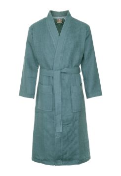 Petrol badjas pique - unisex badjas wafelkatoen
