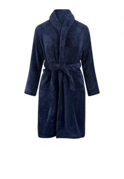 Donker blauwe kinderbadjas fleece