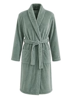 Olijf groene badjas fleece voor hem & haar