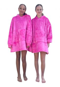 Fleece deken kind met mouwen - roze