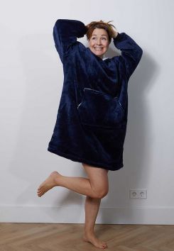 Fleece deken met mouwen 