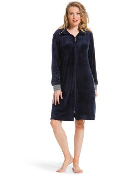 Pastunette rits badjas dames velvet - marine