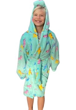 Unicorn kinderbadjas meisje fleece -  met capuchon
