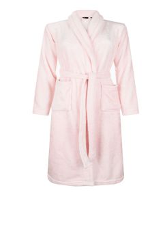Badjas lichtroze fleece