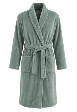 Olijf groene badjas fleece voor hem & haar