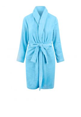 Lichtblauwe badjas kind fleece