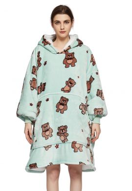Fleece deken met mouwen - beren