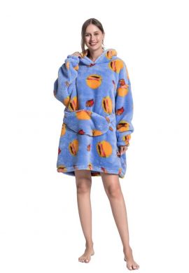 Snuggie fleece met hoodie – frietjes & burgers