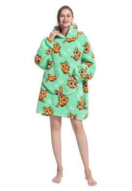 Snuggie fleece met hoodie –katten
