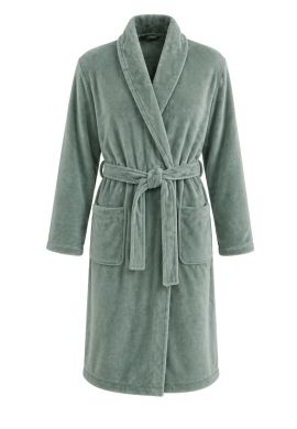 Olijf groene badjas fleece voor hem & haar
