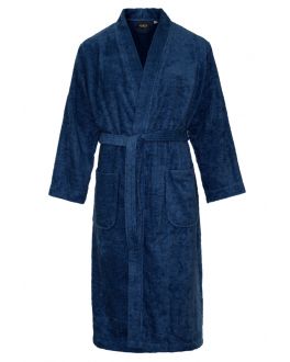 Kimono donkerblauw sauna – badstof katoen 